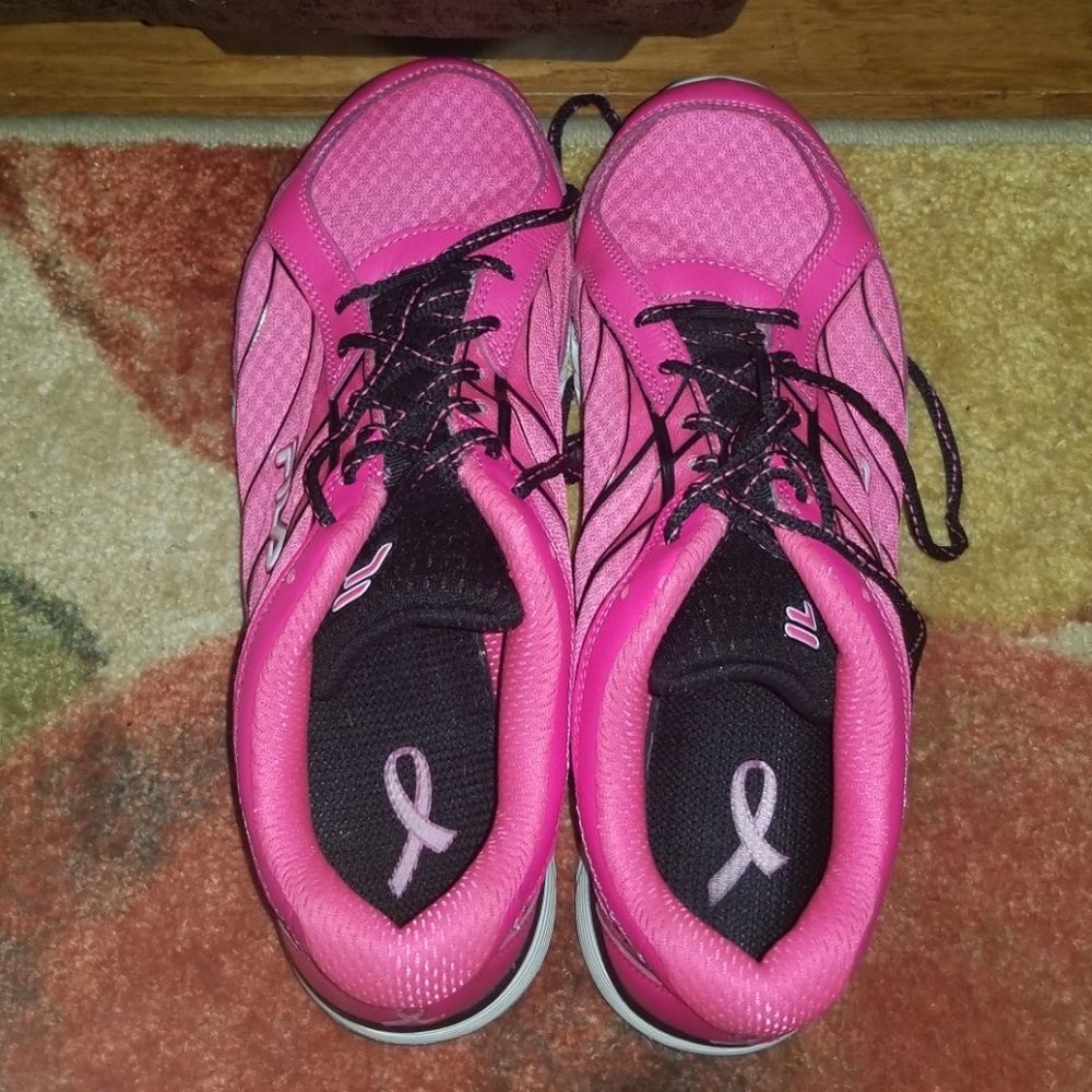 Hot pink breast cancer awareness shoes